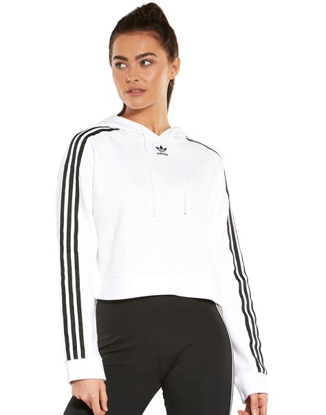 sudadera de mujer cropped adidas originals blanco|adidas cropped sweatshirt women.